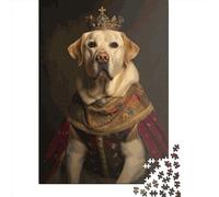1000 Piece Jigsaw Puzzles Labrador The King Puzzles for Adults Wooden Puzzles Educational Game for Adult 1000pcs (75x50cm)
