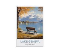 1000 Piece Jigsaw Puzzles Lake Geneva Switzerland Challenging Puzzles, Puzzle Game for The Whole for Women, Gifts for Men, 38x26CM