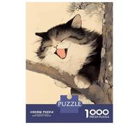 1000-piece Jigsaw Puzzles Laughing Cat Adult Jigsaw Puzzle Toy Wall Decor A Work of Art Unique Gifts for Birthday And Christmas 52x38cm/1000pcs