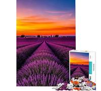 1000-piece Jigsaw Puzzles Lavender Field at Sunset Jigsaw for Adults Family Games For Family Fun Unique Gifts for Birthday And Christmas (Size 38x52cm)