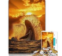 1000 Piece Jigsaw Puzzles Leaping Whale Teenager Jigsaw,Challenging Game Gifts for Is Ideal As A Gift for The Whole Family (size 75x50cm)