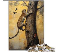 1000 Piece Jigsaw Puzzles Leopard on The Tree, Help The Brain Exercise Addictive Toys to Cultivate Patience Perfect Decoration (Size 26x38cm)