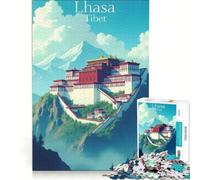 1000 Piece Jigsaw Puzzles Lhasa Tibet Impossible Game Precision Cutting with Fully Interlocking Randomly Shaped Pieces 38x26cm