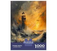 1000-piece Jigsaw Puzzles Lighthouse Storm Sunset Adult Jigsaw Puzzle Toy Wall Decor A Work of Art Unique Gifts for Birthday And Christmas 70x50cm/1000pcs