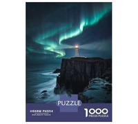 1000 Piece Jigsaw Puzzles- Lighthouse Under Aurora Borealis Teenager Puzzles Brain Teaser Game Stress Reliever Deal As Gifts for The Whole Family 70x50cm/1000pcs