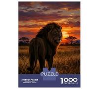 1000 Piece Jigsaw Puzzles- Lion at Sunset in Savannah Jigsaws for Adults DIY Toys Perfect Decoration Deal As Gifts for The Whole Family 52x38cm/1000pcs