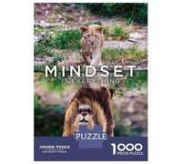 1000-piece Jigsaw Puzzles Lion Mindset Is Everything Adult Jigsaw Puzzle Toy Wall Decor A Work of Art Unique Gifts for Birthday And Christmas 52x38cm/1000pcs