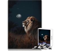 1000-piece Jigsaw Puzzles Lion Under The Moonlight Toy Intellectual Game Learning Educational Gift For Birthdays Size 38x26cm