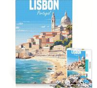 1000 Piece Jigsaw Puzzles Lisbon Portugal Impossible Game Precision Cutting with Fully Interlocking Randomly Shaped Pieces 38x26cm