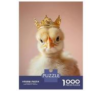 1000 Piece Jigsaw Puzzles- Little Chicken King Jigsaw Puzzle Brain Teaser Game Wall Decoration Deal As Gifts for The Whole Family 38x26cm/1000pcs