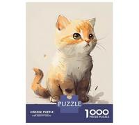 1000 Piece Jigsaw Puzzles- Little Feline Teenager Puzzles Brain Teaser Game Stress Reliever Deal As Gifts for The Whole Family 52x38cm/1000pcs