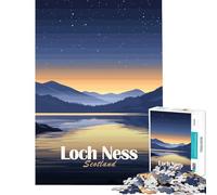1000 Piece Jigsaw Puzzles Loch Ness, Scotland at Night Educational Games Challenging Game Toys Gifts for Women Men Family Activities (Size 38x52cm)