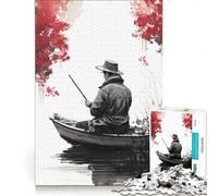 1000 Piece Jigsaw Puzzles Lonesome Fisher Impossible Game Precision Cutting with Fully Interlocking Randomly Shaped Pieces 50x75cm