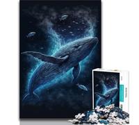 1000 Piece Jigsaw Puzzles Luminous Whale 1000 Piece Jigsaw,Stress Reliever Staycation Kill Time Parent-child Interaction (size 38x26cm)