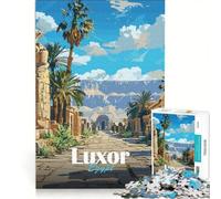 1000 Piece Jigsaw Puzzles Luxor Egypt Illustration Educational Toy Hand Speed Race with Fully Interlocking Randomly Shaped Pieces 50x75cm