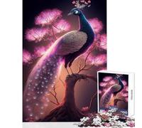 1000-piece Jigsaw Puzzles Magnificent Peacock Anti-Stress Toys Gift Birthday Practical Game with Fully Interlocking Randomly Shaped Pieces Size 50x75cm