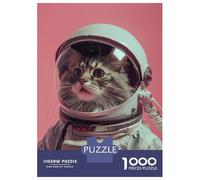 1000-piece Jigsaw Puzzles Maine Coon Astronaut Jigsaws for Adults Brain Teaser Game Improve Memory Unique Gifts for Birthday And Christmas 70x50cm/1000pcs