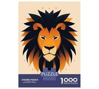 1000-piece Jigsaw Puzzles Majestic Lion Vector Portrait with Bold Mane Jigsaws for Adults Brain Teaser Game Improve Memory Unique Gifts for Birthday And Christmas 38x26cm/1000pcs