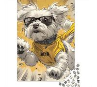 1000 Piece Jigsaw Puzzles Maltese Dog for Adults Wooden Puzzles Educational Toys 1000pcs (75x50cm)