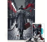 1000 Piece Jigsaw Puzzles Man in Trench Coat Walking Away Hands-on Game Birthday Present Unique Gifts for Birthday And Christmas 38x52cm