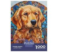 1000-piece Jigsaw Puzzles Mandala Golden Retriver Jigsaws for Adults Brain Teaser Game Improve Memory Unique Gifts for Birthday And Christmas 52x38cm/1000pcs
