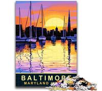 1000 Piece Jigsaw Puzzles Maryland Harbor Baltimore Help The Brain Exercise Addictive Toys to Cultivate Patience Suitable for Couples (size 50x70cm)