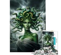 1000 Piece Jigsaw Puzzles Medusa Portrait with Snakes And Columns Fun at Home Activities, Wall Decoration Practical Game for And 14 Years And over (38X26CM)