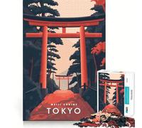 1000 Piece Jigsaw Puzzles Meiji Shrine Tokyo Clean Cut Piece Mind Challenge Toy Calm Time Fun Christmas Art Piece (38x52cm)