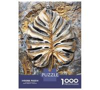 1000 Piece Jigsaw Puzzles- Metallic Monstera Leaf Teenager Puzzles Brain Teaser Game Stress Reliever Deal As Gifts for The Whole Family 52x38cm/1000pcs