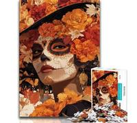 1000 Piece Jigsaw Puzzles Mexican Girl Skeleton,Stress Reliever Difficult Challenge Every Piece Is Unique - Challenging Family Fun Game (75x50cm)