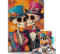 1000 Piece Jigsaw Puzzles Mexican Skull Teenager Puzzles,Challenging Game Toys Wall Decoration Unique Birthday And Xmas Gifts (size 75x50cm)