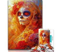 1000 Piece Jigsaw Puzzles Mexican Style Skull Teenager Jigsaw,Challenging Game Gifts for Is Ideal As A Gift for The Whole Family (size 38x26cm)