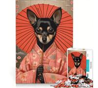 1000 Piece Jigsaw Puzzles Miniature Pinscher Geisha Hands-on Game Birthday Present Unique Gifts for Birthday And Christmas 50x75cm