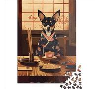 1000 Piece Jigsaw Puzzles Miniature Pinscher Puzzles for Adults Wooden Puzzles Educational Game for Adult 1000pcs (75x50cm)