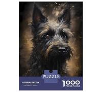 1000 Piece Jigsaw Puzzles- Miniature Schnauzer Dog Jigsaw for Adults Brain Teaser Game Difficult Challenge Stress Reduction Gifts 70x50cm/1000pcs