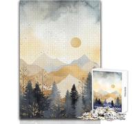 1000-piece Jigsaw Puzzles Misty Pines Toy Intellectual Game Learning Educational Gift For Birthdays Size 38x26cm