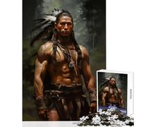 1000-piece Jigsaw Puzzles Mohawk Warrior Jigsaw Puzzles for Teenagers Difficult Challenge Fun Activities at Home Toy Intellectual Game (38x52cm)