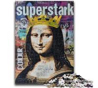 1000 Piece Jigsaw Puzzles Mona Lisa Is Funny 1000 Pieces for Teenagers,Educational Games Home Decoration Birthday Present, Gifts, Wall Art (50x75cm)
