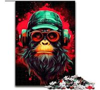 1000 Piece Jigsaw Puzzles Monkey Dj Music, Analysis And Logic with Fully Interlocking Randomly Shaped Pieces for And Age 14 Years Up (Size50x75cm)