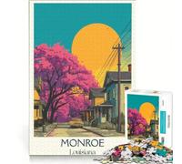 1000 Piece Jigsaw Puzzles Monroe, LA Poster, Toy Wall Decor, Interesting Stress Reduction, for Is Ideal As A Gift 38x26cm