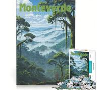 1000 piece jigsaw puzzles Monteverde Cloud Forest | Wall Decoration learning educational with Matching Poster and Trivia Sheet 75x50cm