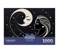 1000-piece Jigsaw Puzzles Moon And Woman Silhouette Jigsaws for Adults Brain Teaser Game Improve Memory Unique Gifts for Birthday And Christmas 52x38cm/1000pcs