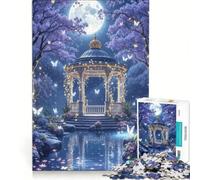 1000 Piece Jigsaw Puzzles Moonlit Gazebo with Butterflies Hands-on Game Birthday Present Unique Gifts for Birthday And Christmas 38x26cm