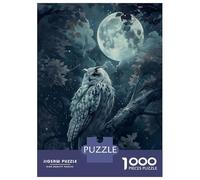 1000-piece Jigsaw Puzzles Moonlit Owl Jigsaws for Adults Brain Teaser Game Improve Memory Unique Gifts for Birthday And Christmas 52x38cm/1000pcs