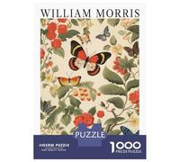 1000 Piece Jigsaw Puzzles- Morris Butterfly Floral Exhibition Teenager Puzzles Brain Teaser Game Stress Reliever Deal As Gifts for The Whole Family 70x50cm/1000pcs