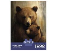 1000 Piece Jigsaw Puzzles- Mother Bear And Cub Teenager Puzzles Brain Teaser Game Stress Reliever Deal As Gifts for The Whole Family 38x26cm/1000pcs