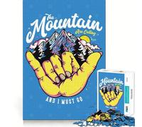1000 Piece Jigsaw Puzzles Mountain Calling Graphic Clean Cut Piece Mind Challenge Toy Calm Time Fun Christmas Art Piece (38x52cm)