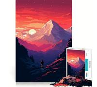 1000 Piece Jigsaw Puzzles Mountain Climb Pixel Art Clean Cut Piece Mind Challenge Toy Calm Time Fun Christmas Art Piece (38x52cm)