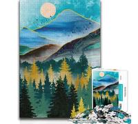 1000 Piece Jigsaw Puzzles Mountain Dream Pines Wall Art Art Work Gift Suitable for People Aged 14 And Above 38x52cm