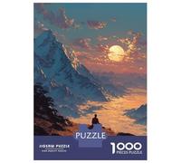 1000 Piece Jigsaw Puzzles- Mountain Meditation at Sunset Jigsaws for Adults DIY Toys Perfect Decoration Deal As Gifts for The Whole Family 38x26cm/1000pcs